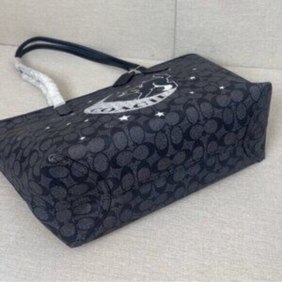 Coach Black Tote Bag with Cat Design - Picture 6 of 7
